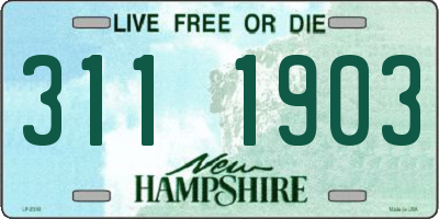 NH license plate 3111903