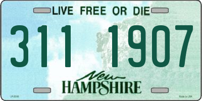 NH license plate 3111907