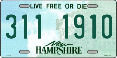 NH license plate 3111910