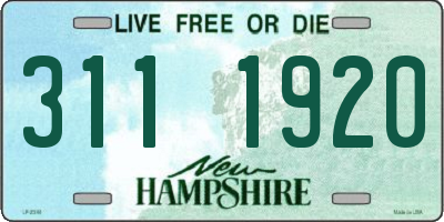 NH license plate 3111920