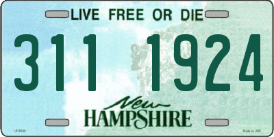 NH license plate 3111924