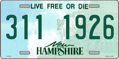 NH license plate 3111926