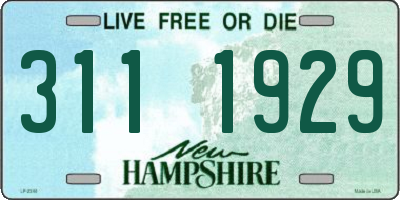 NH license plate 3111929