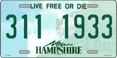 NH license plate 3111933