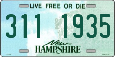 NH license plate 3111935