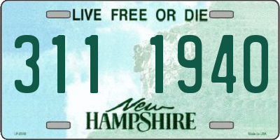 NH license plate 3111940