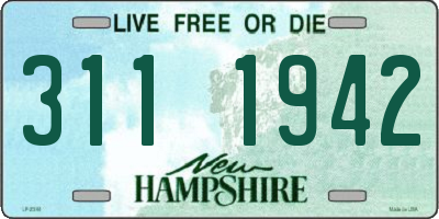 NH license plate 3111942
