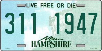 NH license plate 3111947