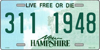 NH license plate 3111948