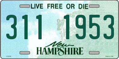 NH license plate 3111953