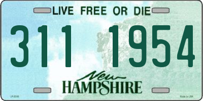 NH license plate 3111954