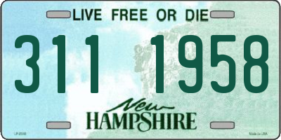 NH license plate 3111958