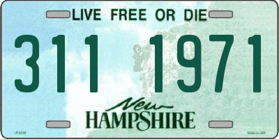 NH license plate 3111971