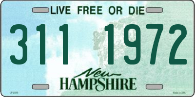 NH license plate 3111972