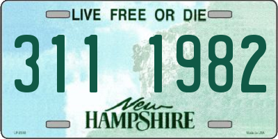 NH license plate 3111982