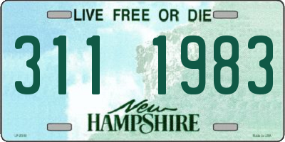 NH license plate 3111983