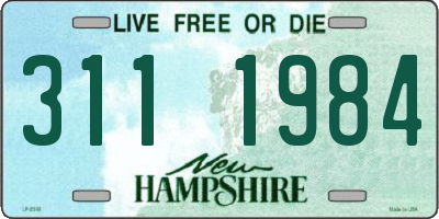 NH license plate 3111984