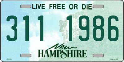 NH license plate 3111986