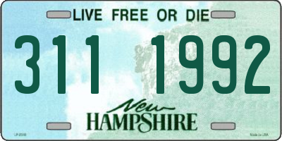 NH license plate 3111992