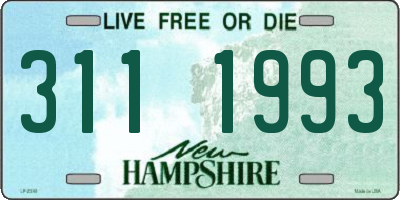 NH license plate 3111993