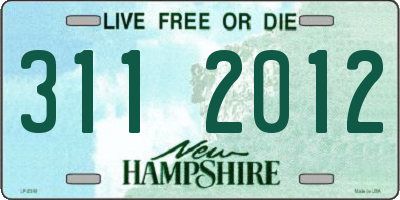 NH license plate 3112012