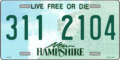 NH license plate 3112104