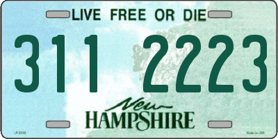 NH license plate 3112223