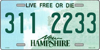 NH license plate 3112233