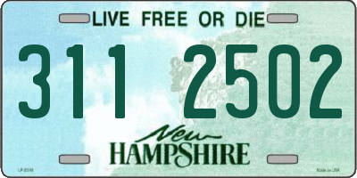 NH license plate 3112502