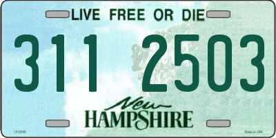 NH license plate 3112503