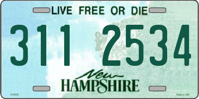 NH license plate 3112534