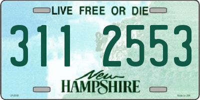 NH license plate 3112553