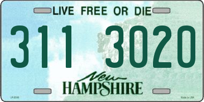 NH license plate 3113020