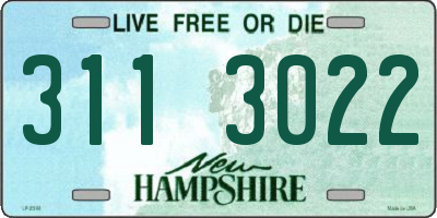 NH license plate 3113022