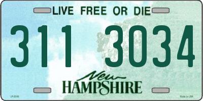 NH license plate 3113034