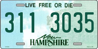 NH license plate 3113035