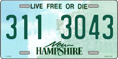 NH license plate 3113043