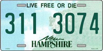NH license plate 3113074