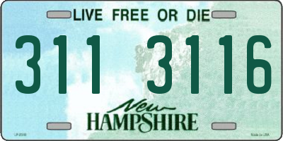 NH license plate 3113116