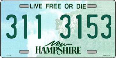 NH license plate 3113153