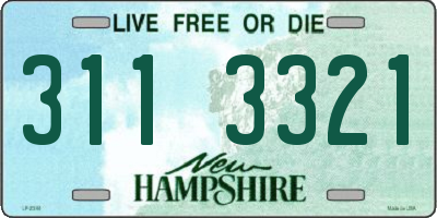 NH license plate 3113321