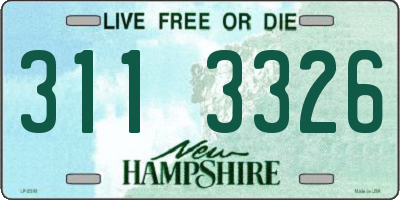 NH license plate 3113326