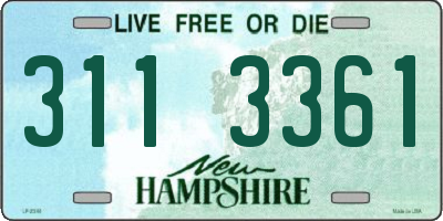 NH license plate 3113361