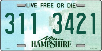 NH license plate 3113421