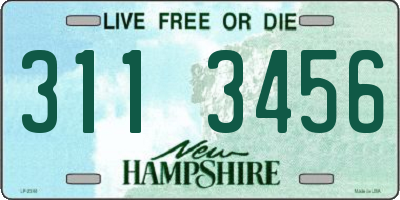 NH license plate 3113456