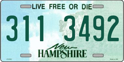 NH license plate 3113492