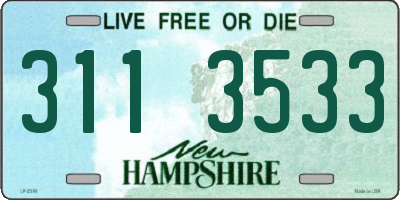 NH license plate 3113533