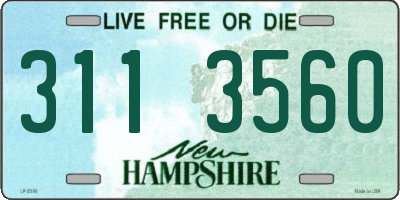NH license plate 3113560