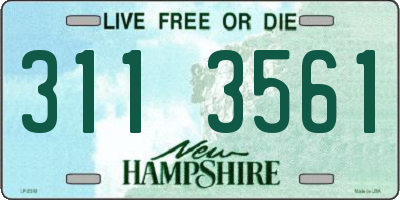 NH license plate 3113561