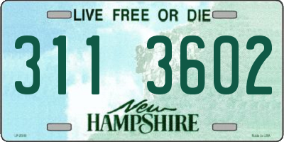 NH license plate 3113602